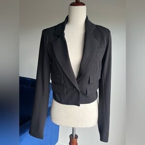Blazers for Women Black Casual Lapel Neck Detail size S